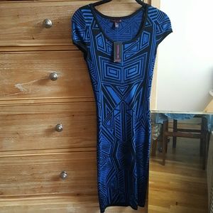 Black/Blue Bodycon Dress by Material Girl