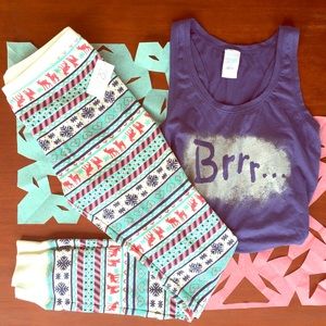 NWT Christmas Pajamas Set Size Large Juniors