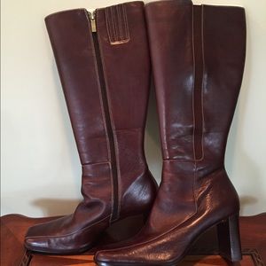 Anne Klein Tall Brown Leather Dress Boots