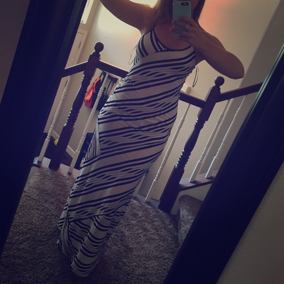 Black and white long dress