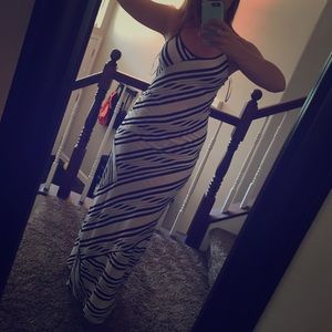 Black and white long dress