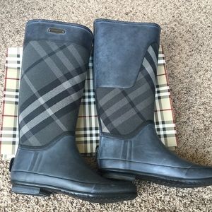 Burberry Clemence Rain Boots - Charcoal