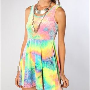 Velvet Tie Dye Skater Dress