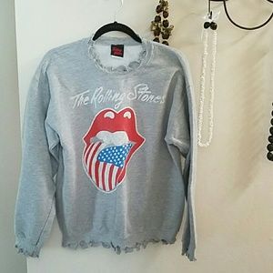 destroyed crew neck baggy sweatshirt UO