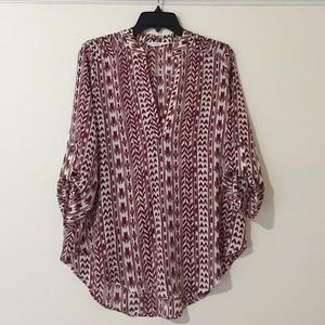 Nordstrom Aztec Print Maroon Blouse