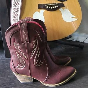 Very Volatile Calico Ankle Cowboy Boots