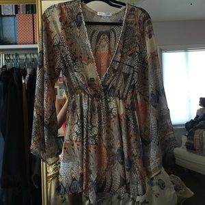 Brown printed romper