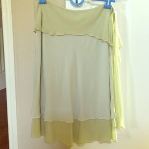 Dainty green tie waist skirt