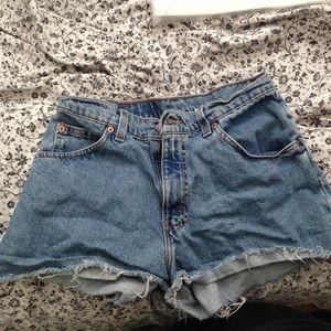 High waisted jean shorts
