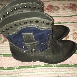 Cowgirl boots navy blue and pewter