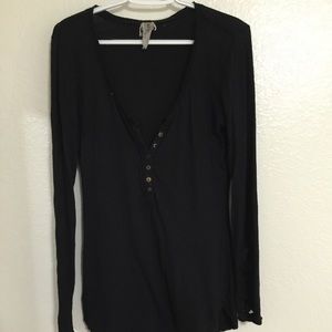 Free people crochet sleeve shirt