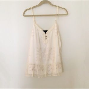 Cynthia Vincent White Ruffle Tank Top {NWT!}