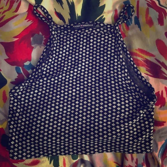 Brandy Melville black cropped top with triangles