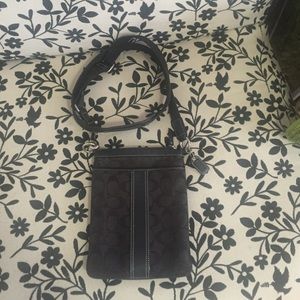 Coach 6016 Signature Jacquard Crossbody Bag Black