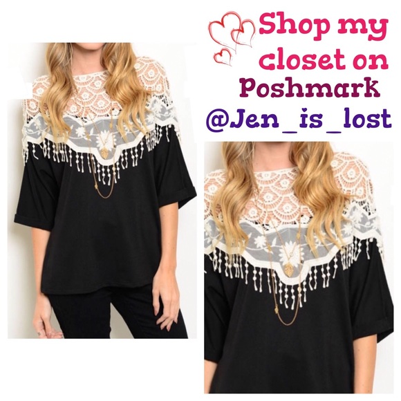 Tops - 🚨Cyber Monday Sale🚨 Black Crochet Top Large Only