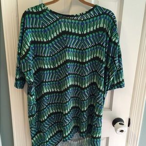 Large Blue Green Black Print Lularoe Irma