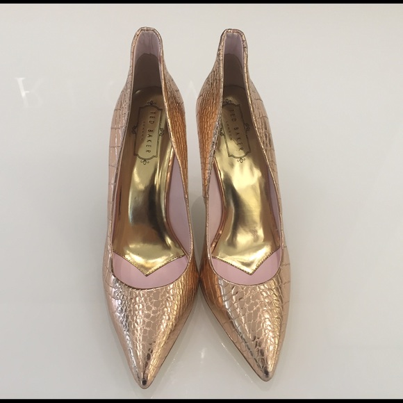 TED BAKER, Rose Gold, Size 40, High Back Heels