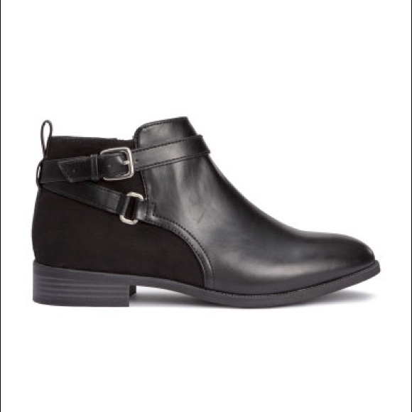 H&M Shoes - Black Low Heel Ankle Booties