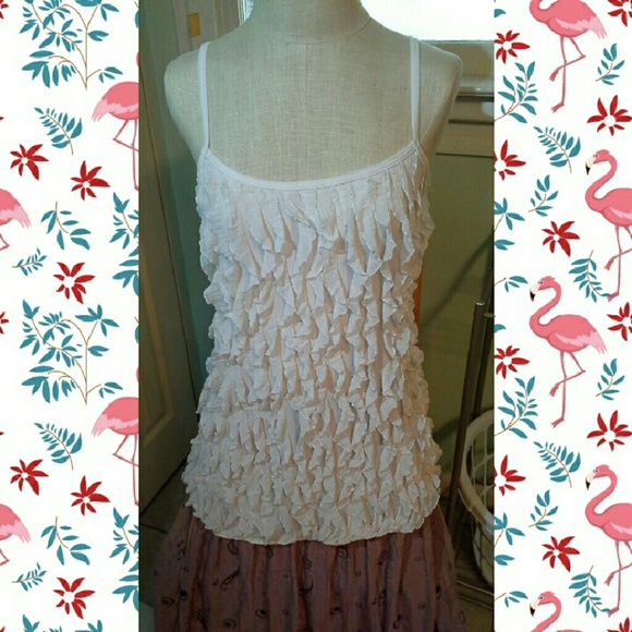 Ruffly spaghetti strap blouse