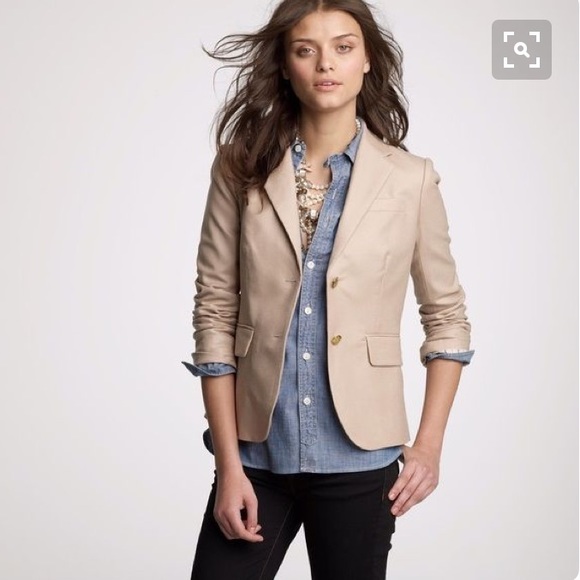 J crew school boy blazer tan
