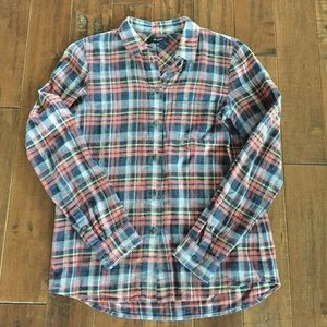 *SOLD* - Madewell Plaid Boyshirt in Rose Tartan