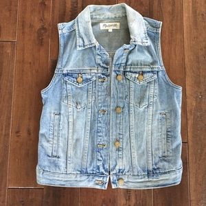 Madewell Jean Vest in Clear Blue