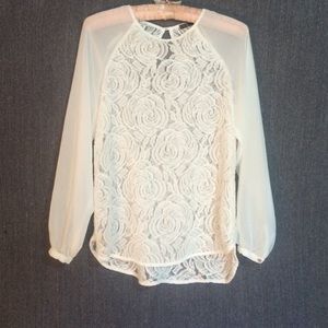 Zara white lace blouse
