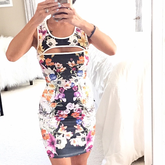 White Floral mini dress
