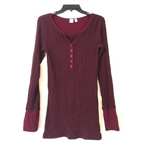 Nordstrom Maroon Striped Henley