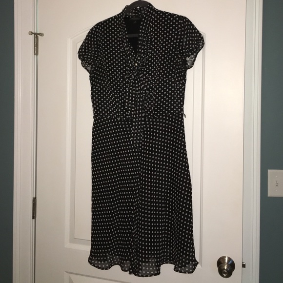 Black polka dot dress