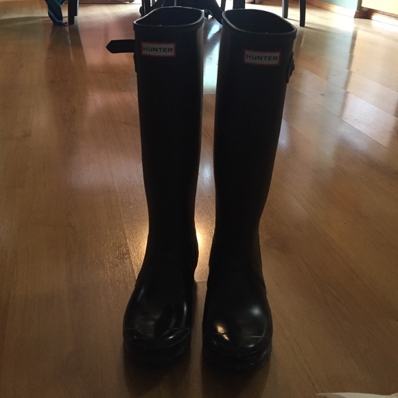 Hunter Boots Matte Black Women's size 8