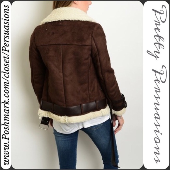 NWT Faux Suede & Sherling Winter Moto Jacket - Picture 3 of 3
