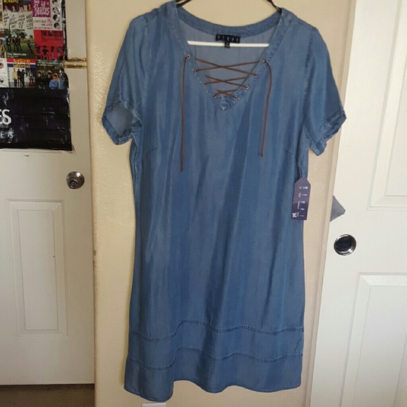Denim criss cross dress