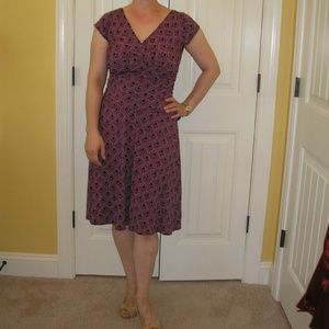 Pink geometric patterned stretch dress