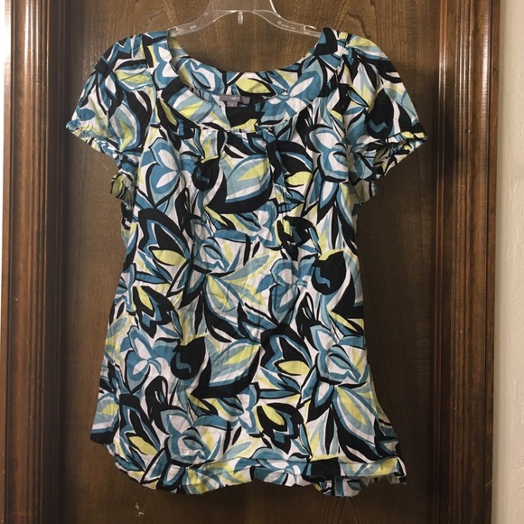 Abstract floral cotton top