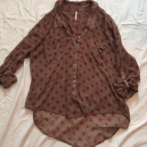 Free People high-low button down