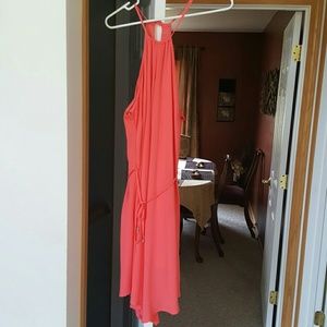 Coral chiffon summer dress