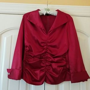 Red satin top