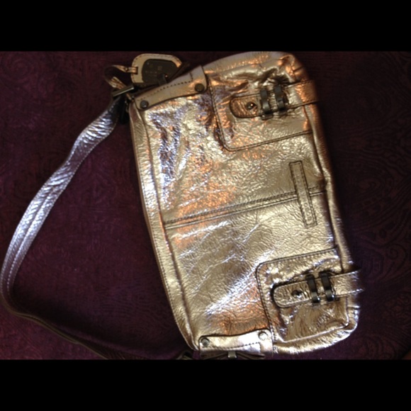 BCBGMAXAZRIA Gold Genuine Leather Purse - Picture 3 of 4