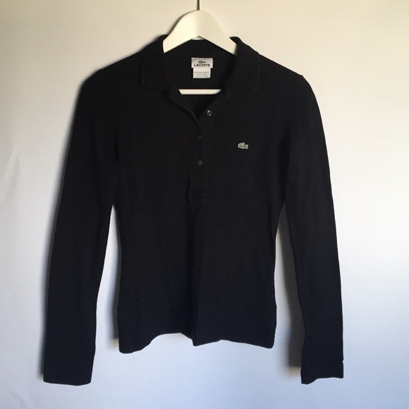 Lacoste Tops - Lacoste Slim Fit Black Long Sleeve Polo Shirt S Lacoste Tops - Lacoste Slim Fit Black Long Sleeve Polo Shirt S