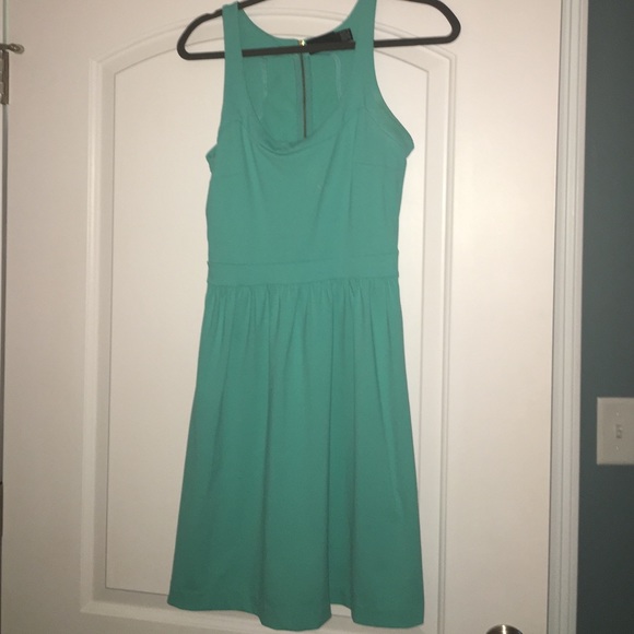 Flattering teal scuba dress!