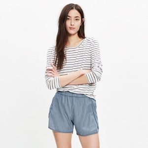 Madewell Railroad Striped shorts for sale!