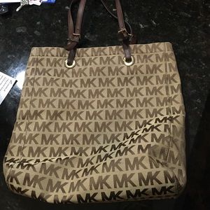 Authentic large Brown and tan Michael kors tote