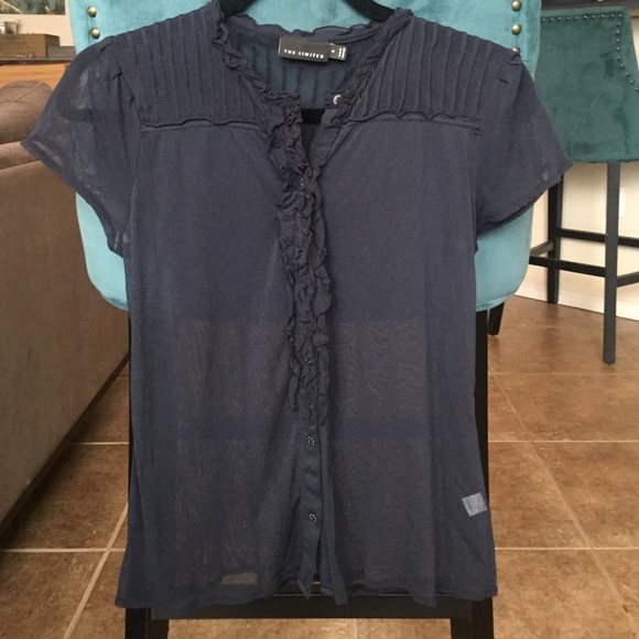 The Limited - Stretchy Mesh Button Up Shirt