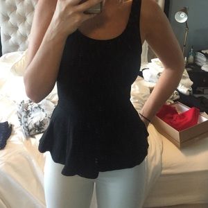 Black Peplum Tank Top