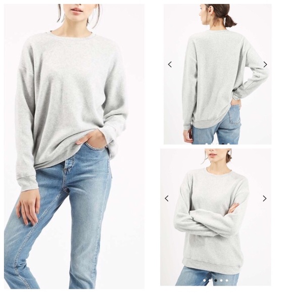 TOPSHOP brushed sweatshirt DARK grey