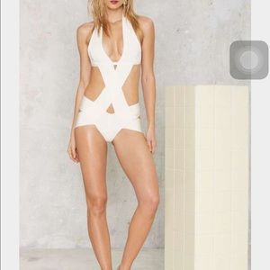 Nasty Gal bondage swim/ body suit