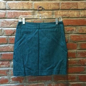 green patterned skirt