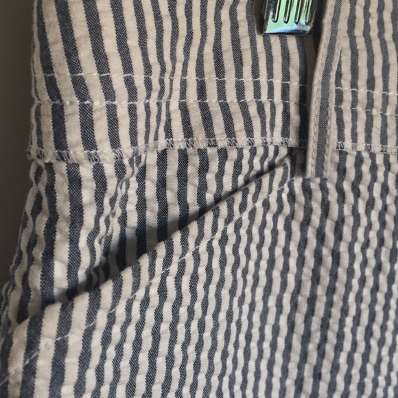 BCBG Max Azria blue pinstripe Bermuda shorts 2 - Picture 3 of 4