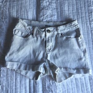 White jean shorts